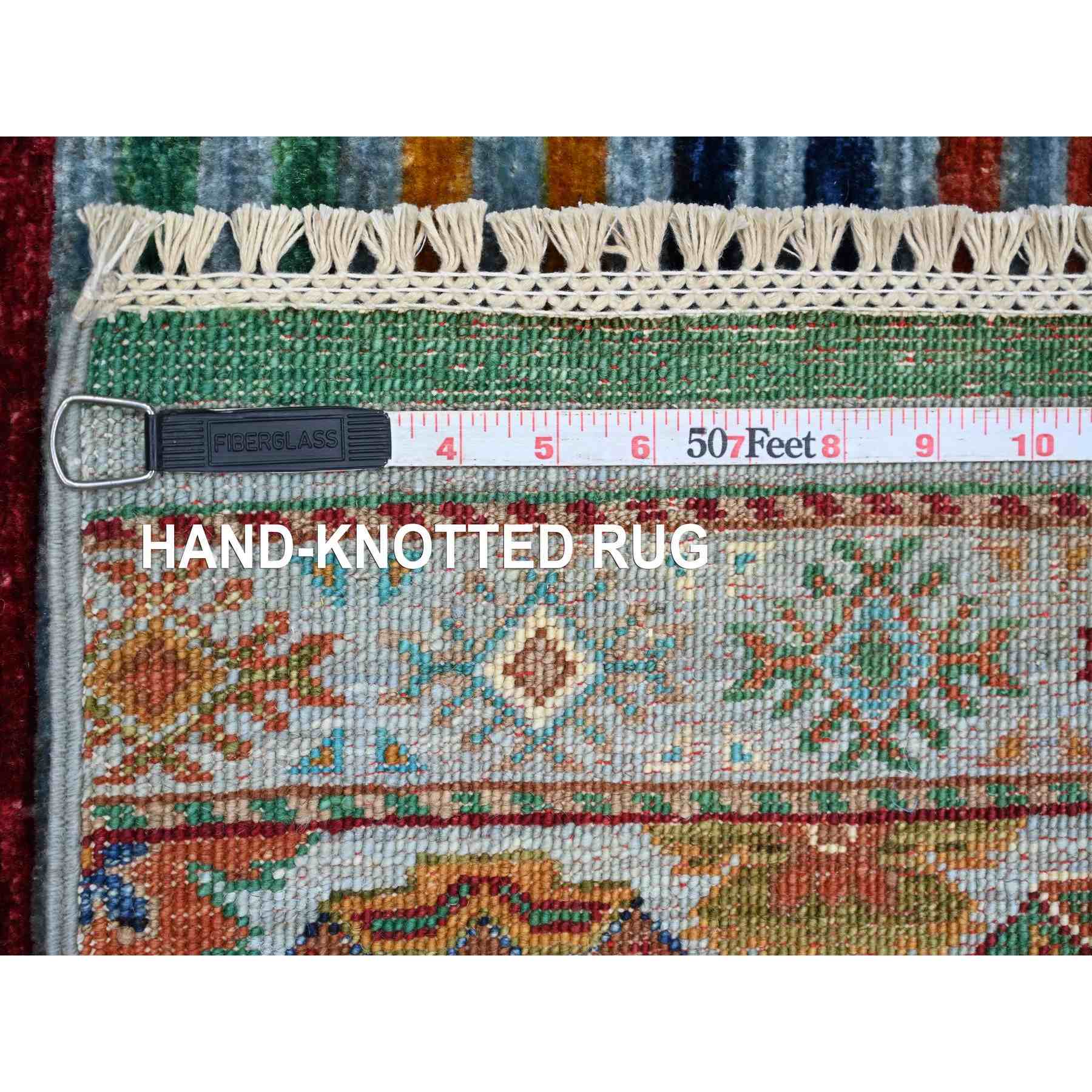 Tribal-Geometric-Hand-Knotted-Rug-110215