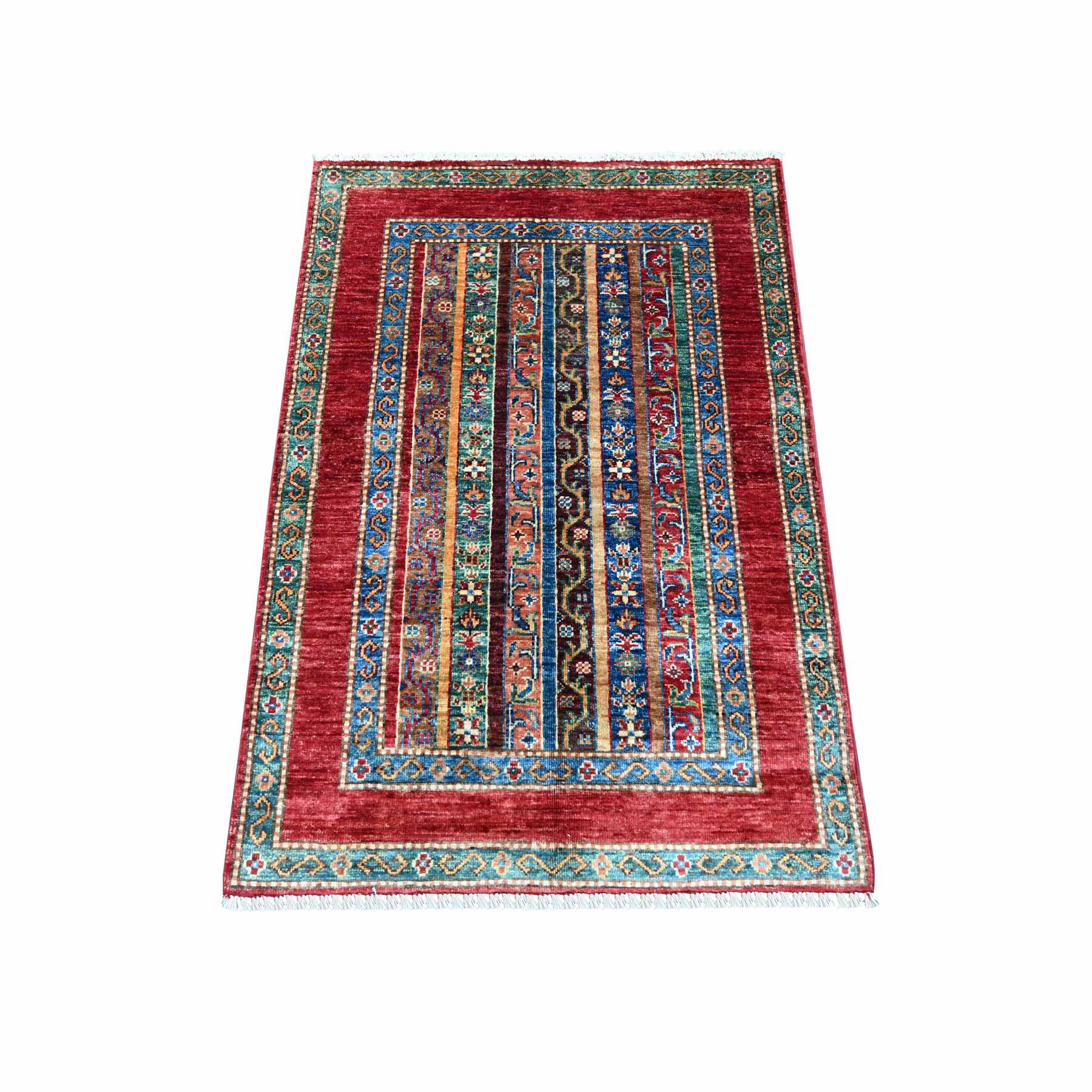 Tribal-Geometric-Hand-Knotted-Rug-110235
