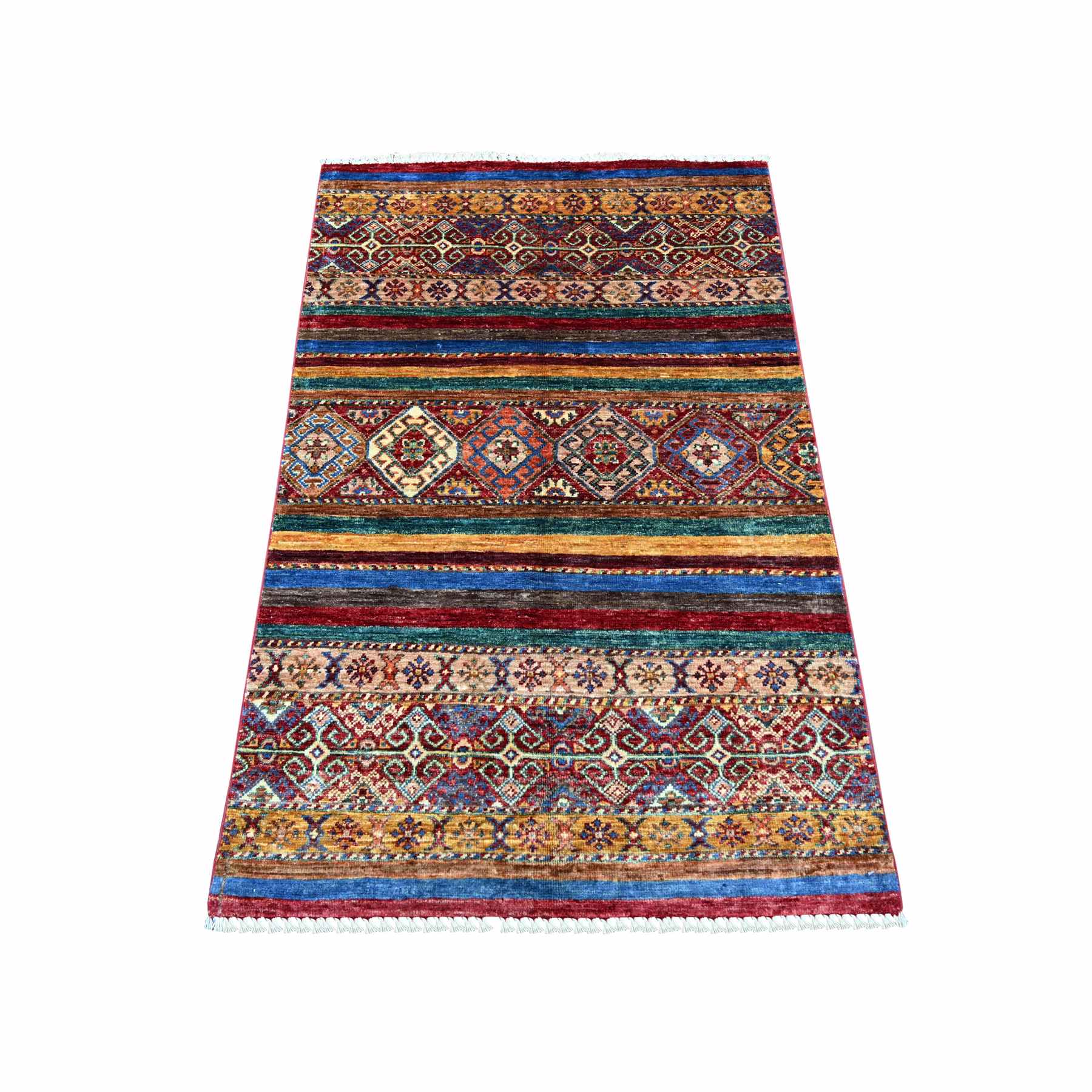 Tribal-Geometric-Hand-Knotted-Rug-110240