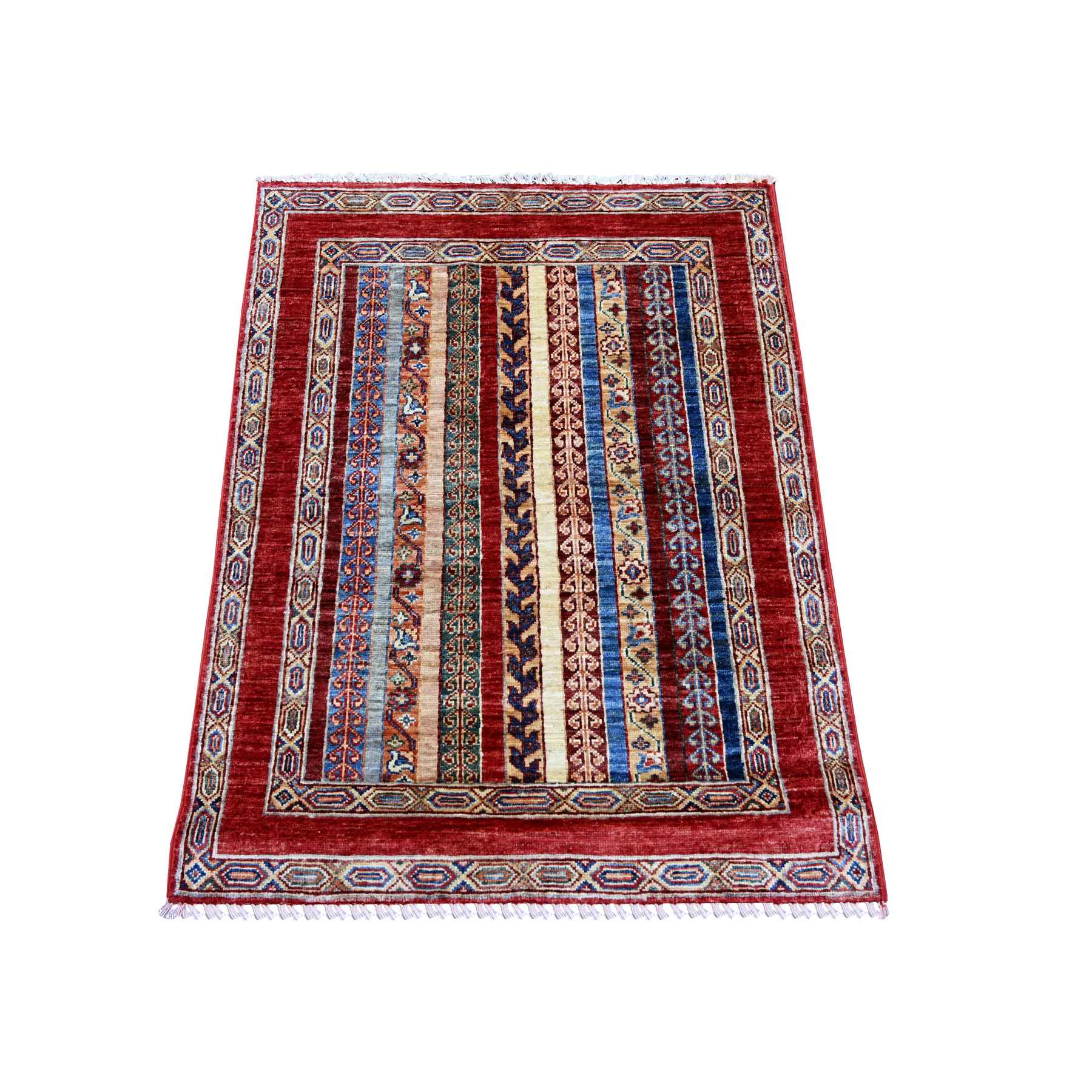 Tribal-Geometric-Hand-Knotted-Rug-110295