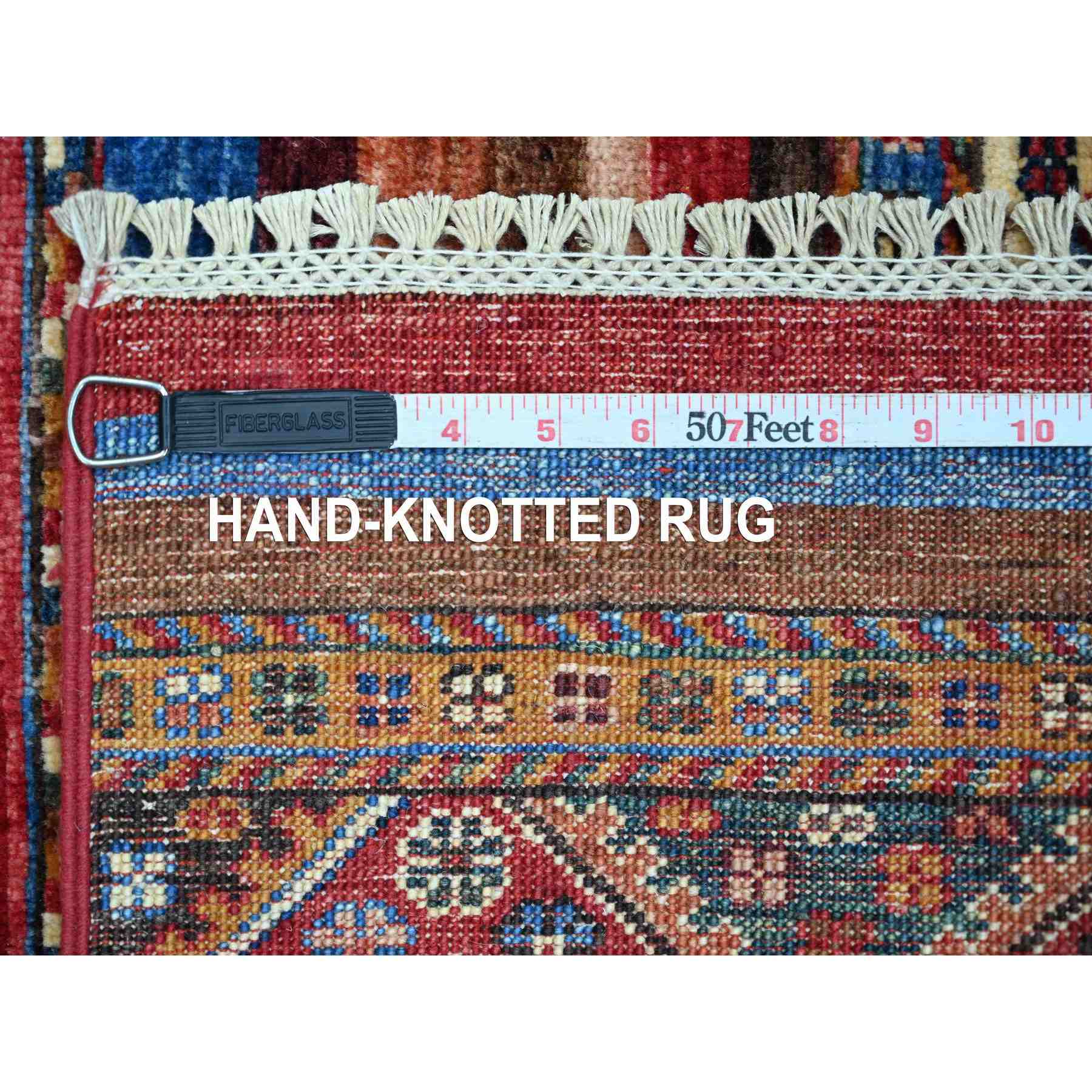 Tribal-Geometric-Hand-Knotted-Rug-110325