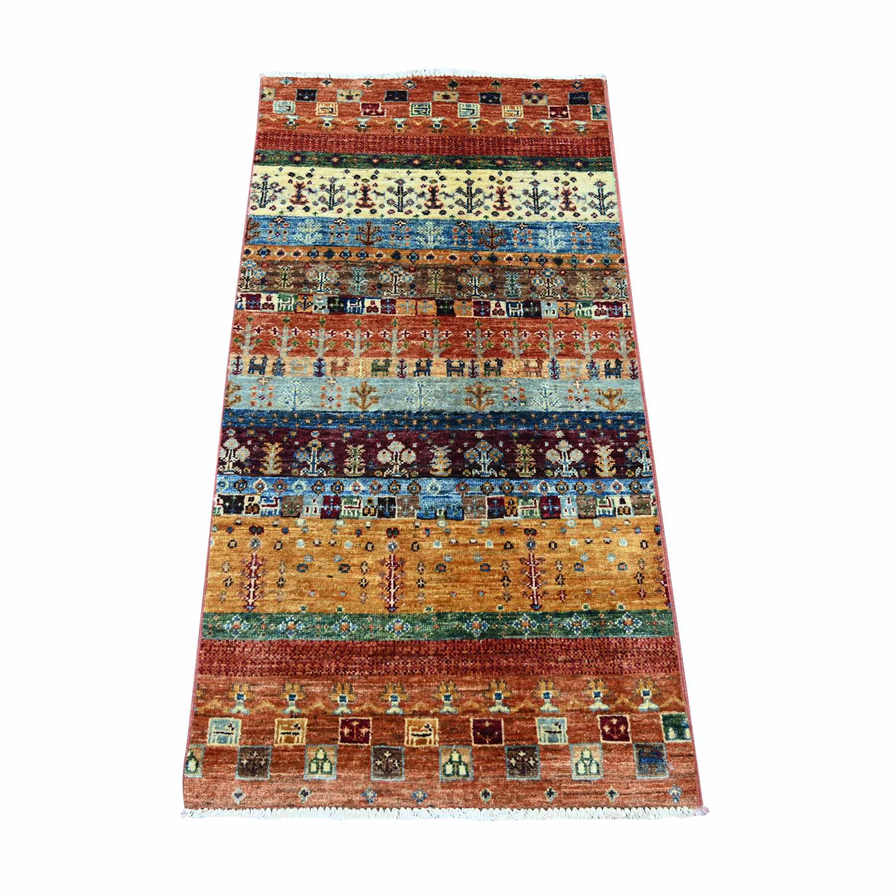 Tribal-Geometric-Hand-Knotted-Rug-110335
