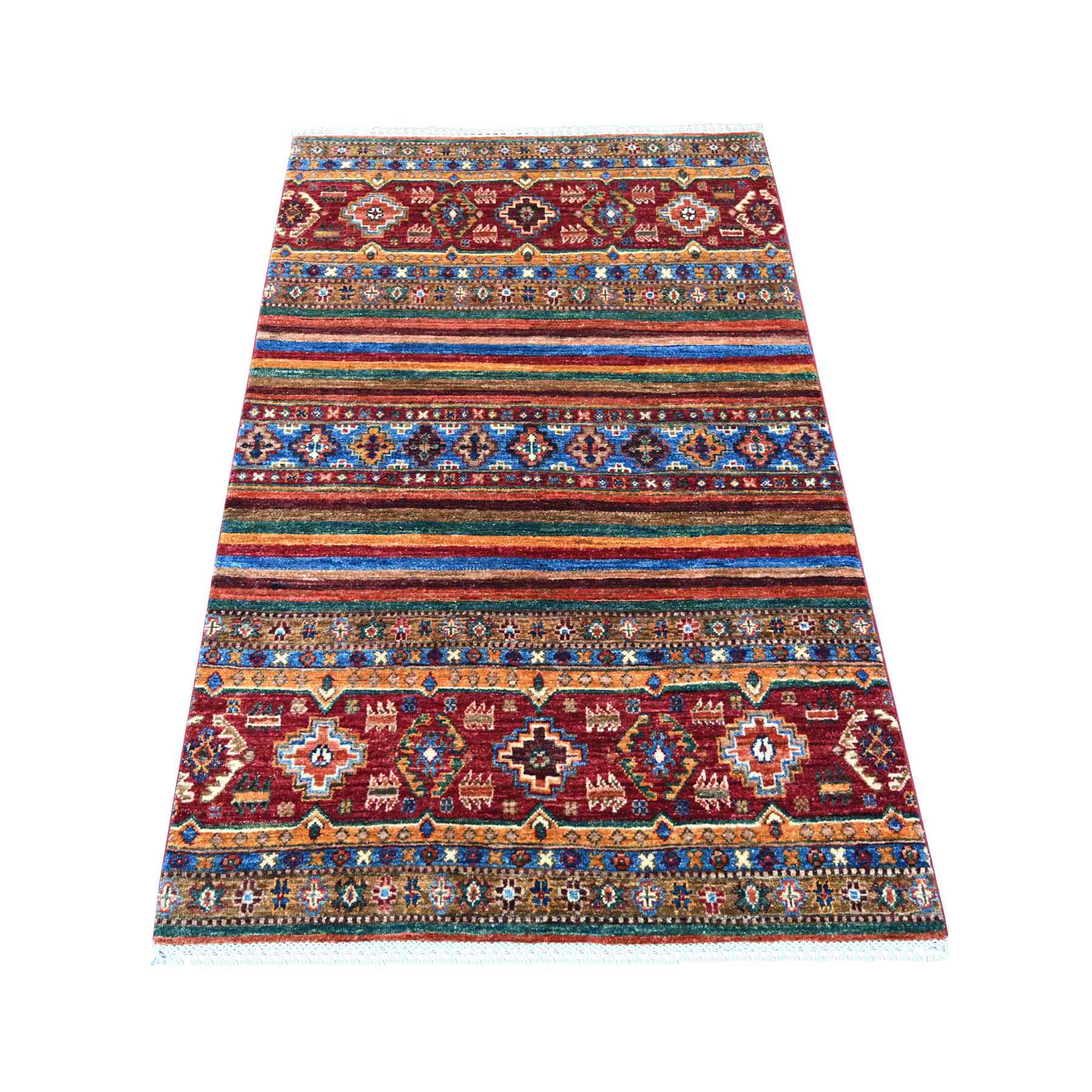 Tribal-Geometric-Hand-Knotted-Rug-110425