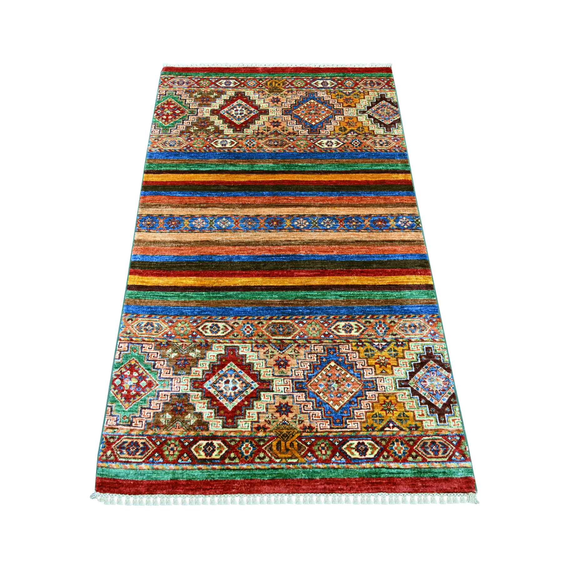 Tribal-Geometric-Hand-Knotted-Rug-110435