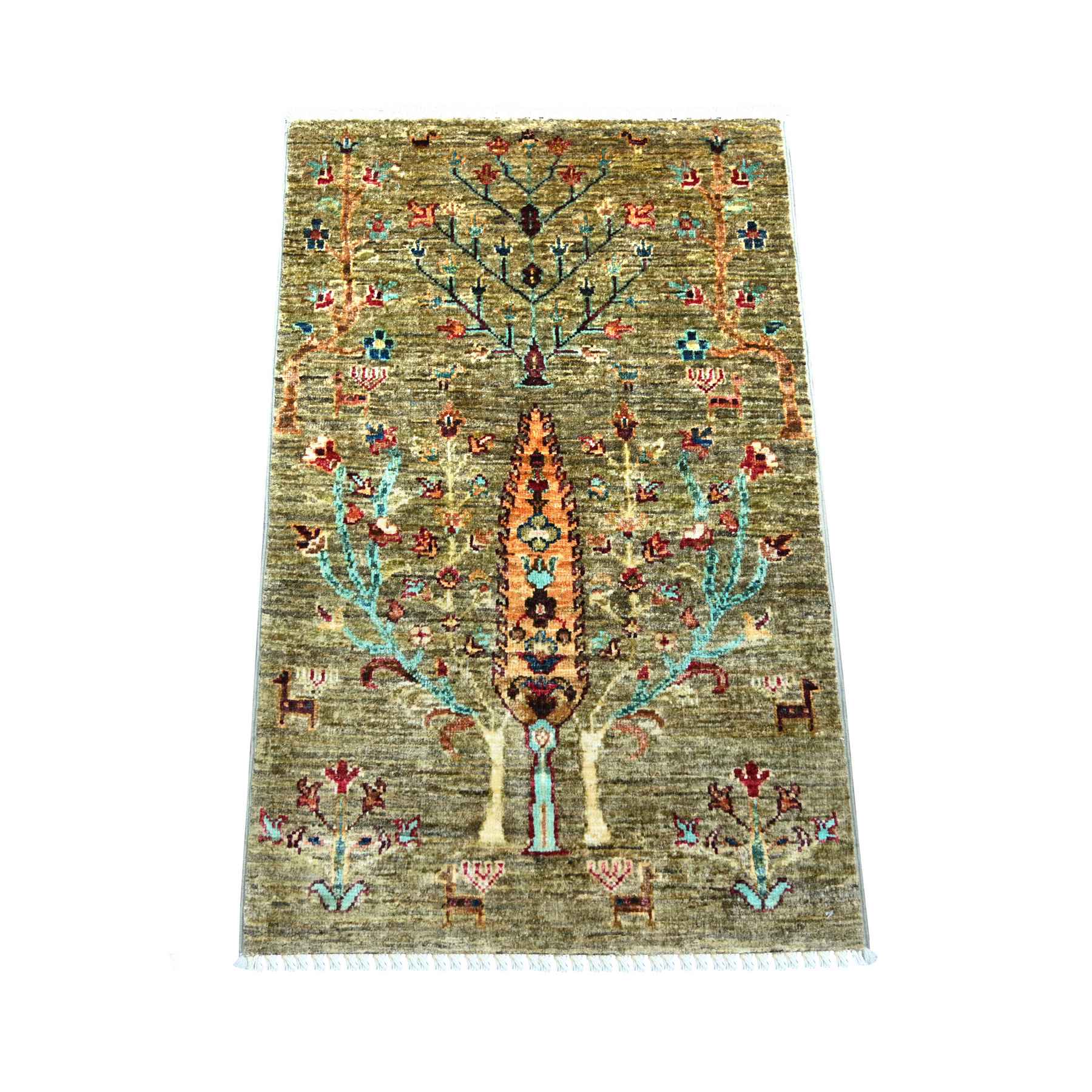 Tribal-Geometric-Hand-Knotted-Rug-110450