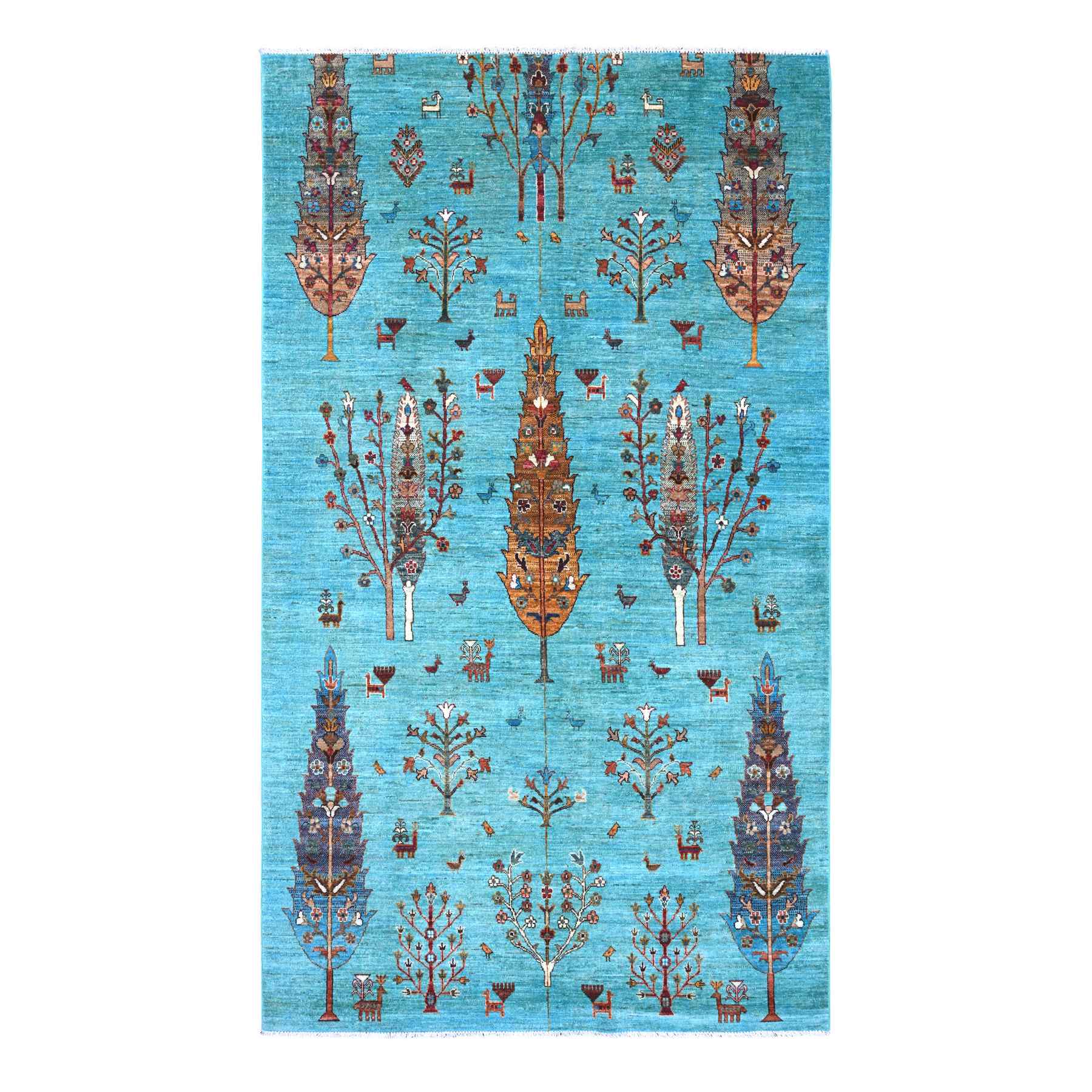 Tribal-Geometric-Hand-Knotted-Rug-110640
