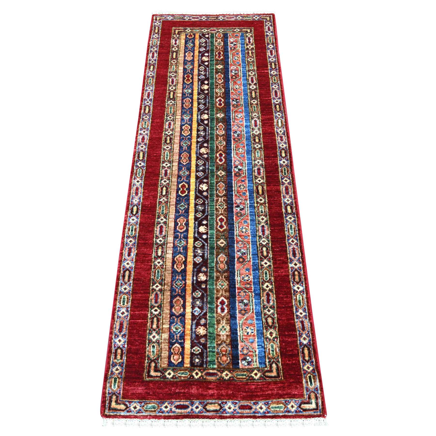Tribal-Geometric-Hand-Knotted-Rug-110715