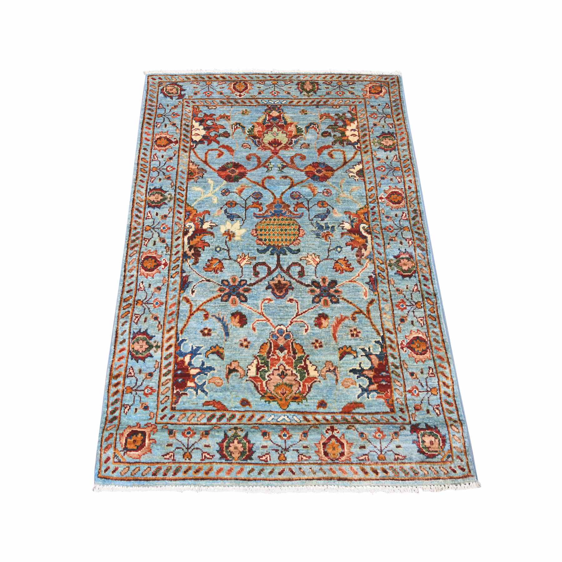 Tribal-Geometric-Hand-Knotted-Rug-110720