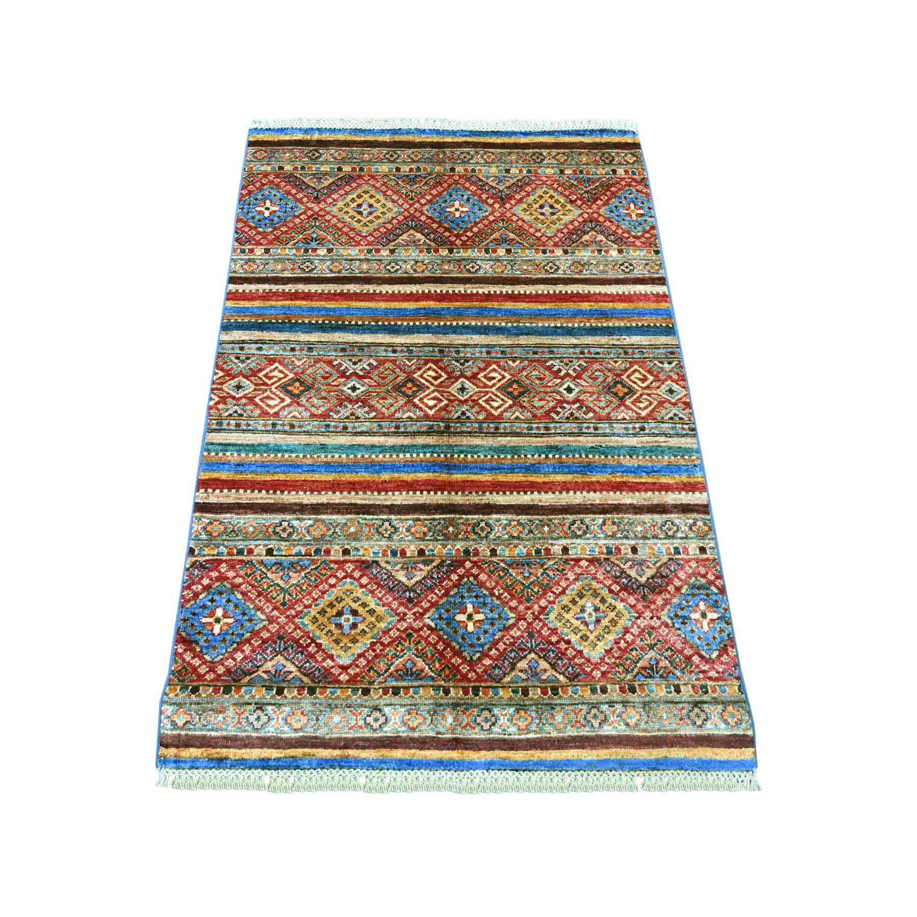 Tribal-Geometric-Hand-Knotted-Rug-110730