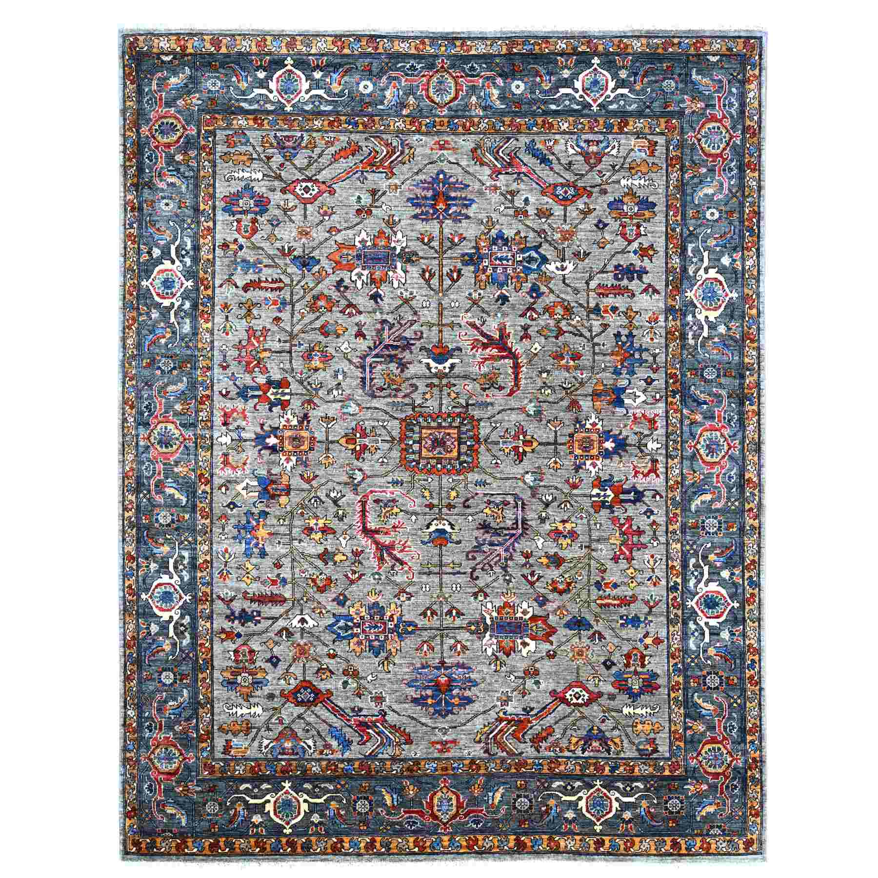 Tribal-Geometric-Hand-Knotted-Rug-110865