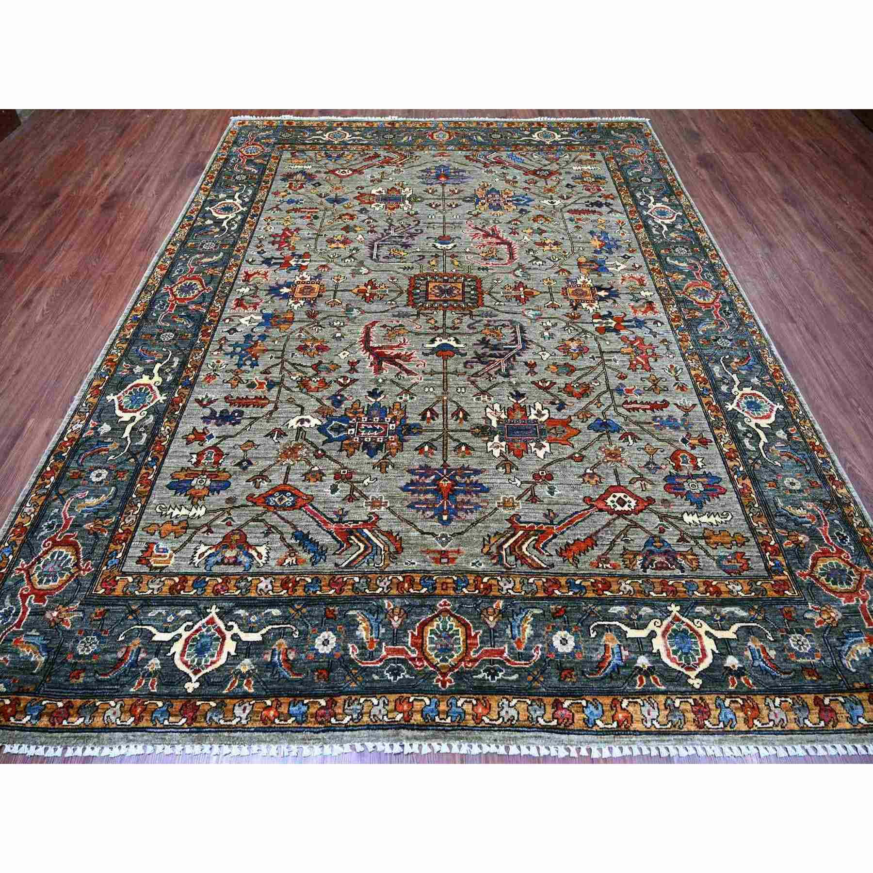 Tribal-Geometric-Hand-Knotted-Rug-110865