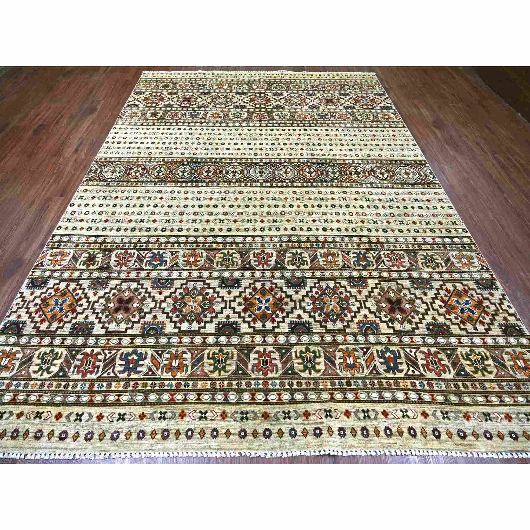 Tribal-Geometric-Hand-Knotted-Rug-110875