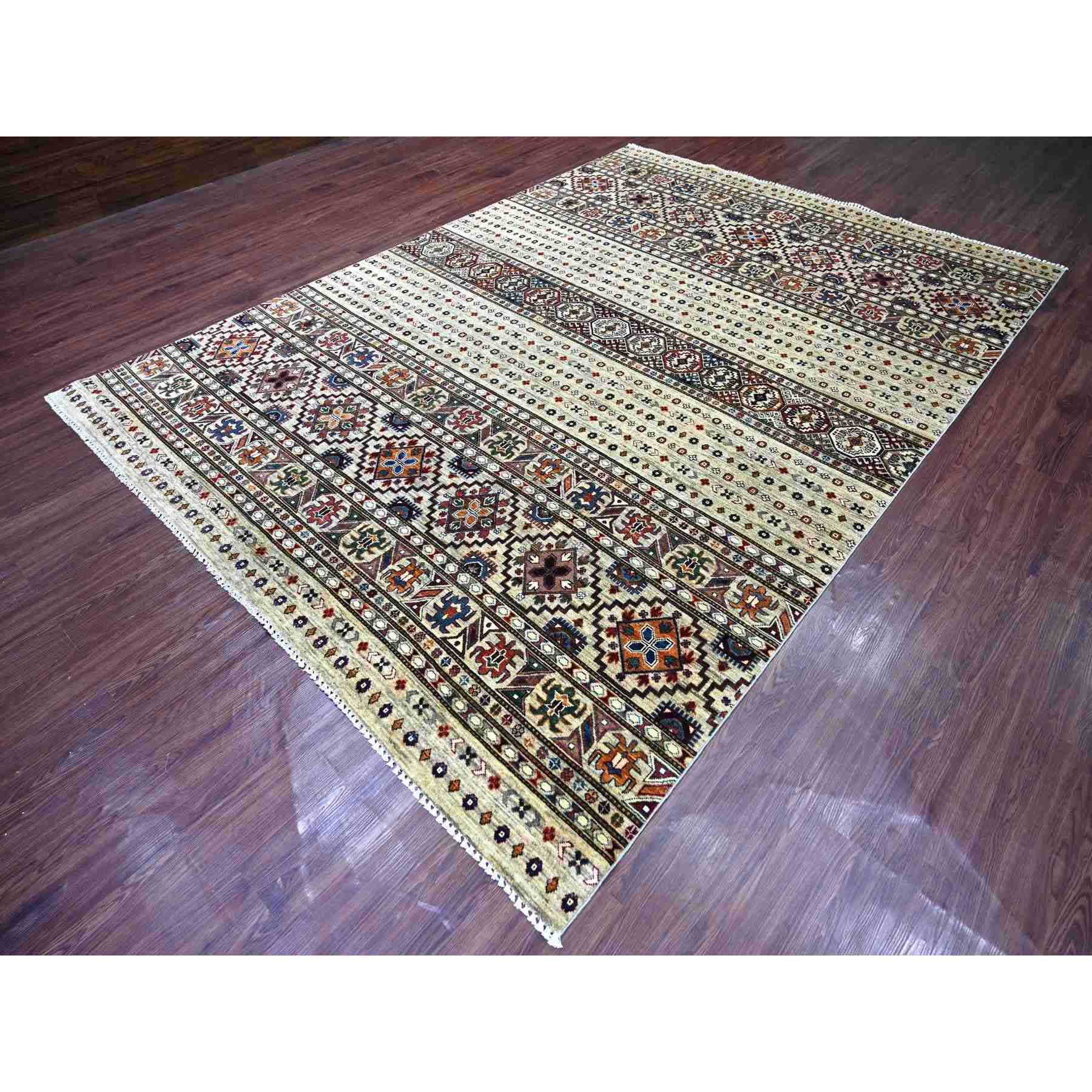 Tribal-Geometric-Hand-Knotted-Rug-110875