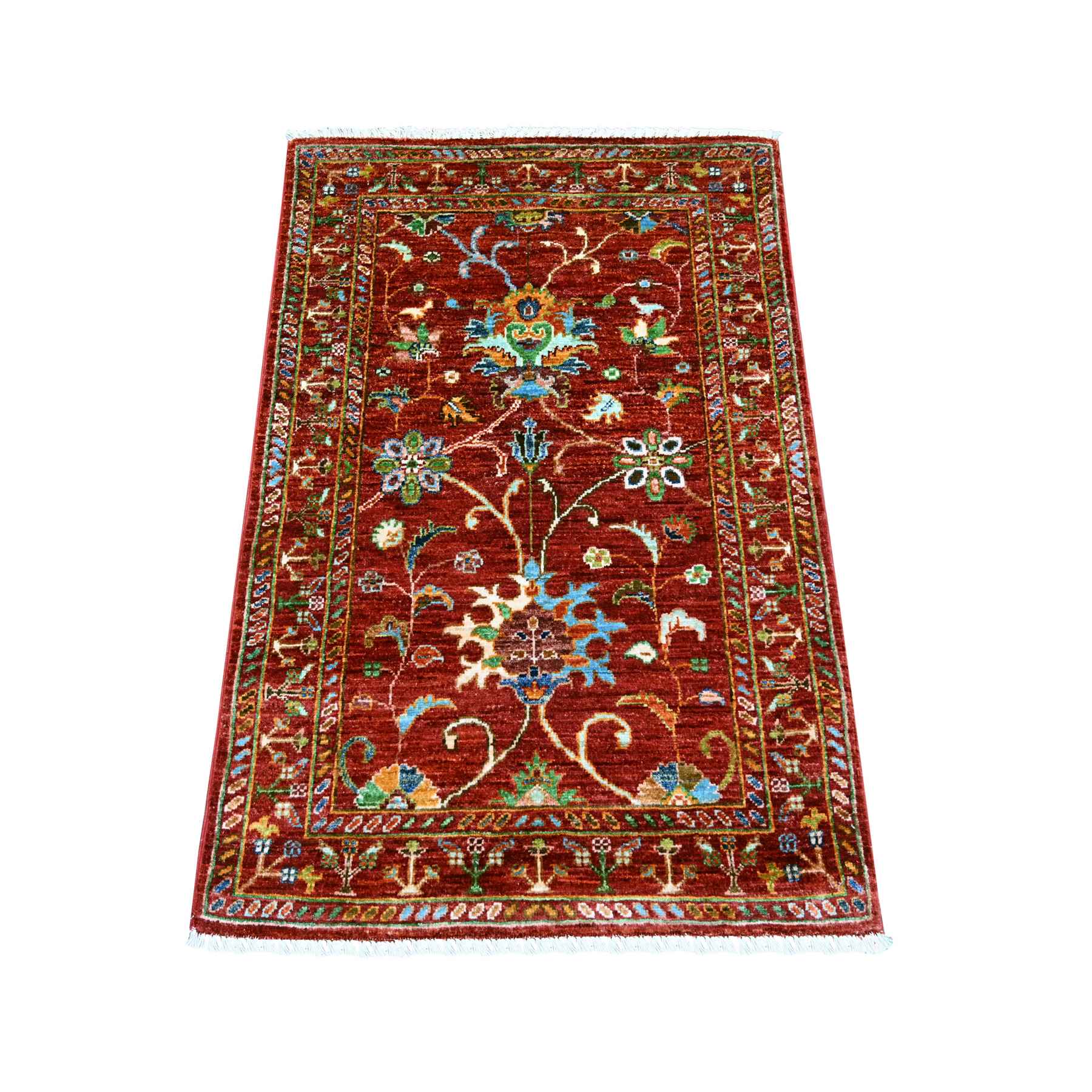 Tribal-Geometric-Hand-Knotted-Rug-110890