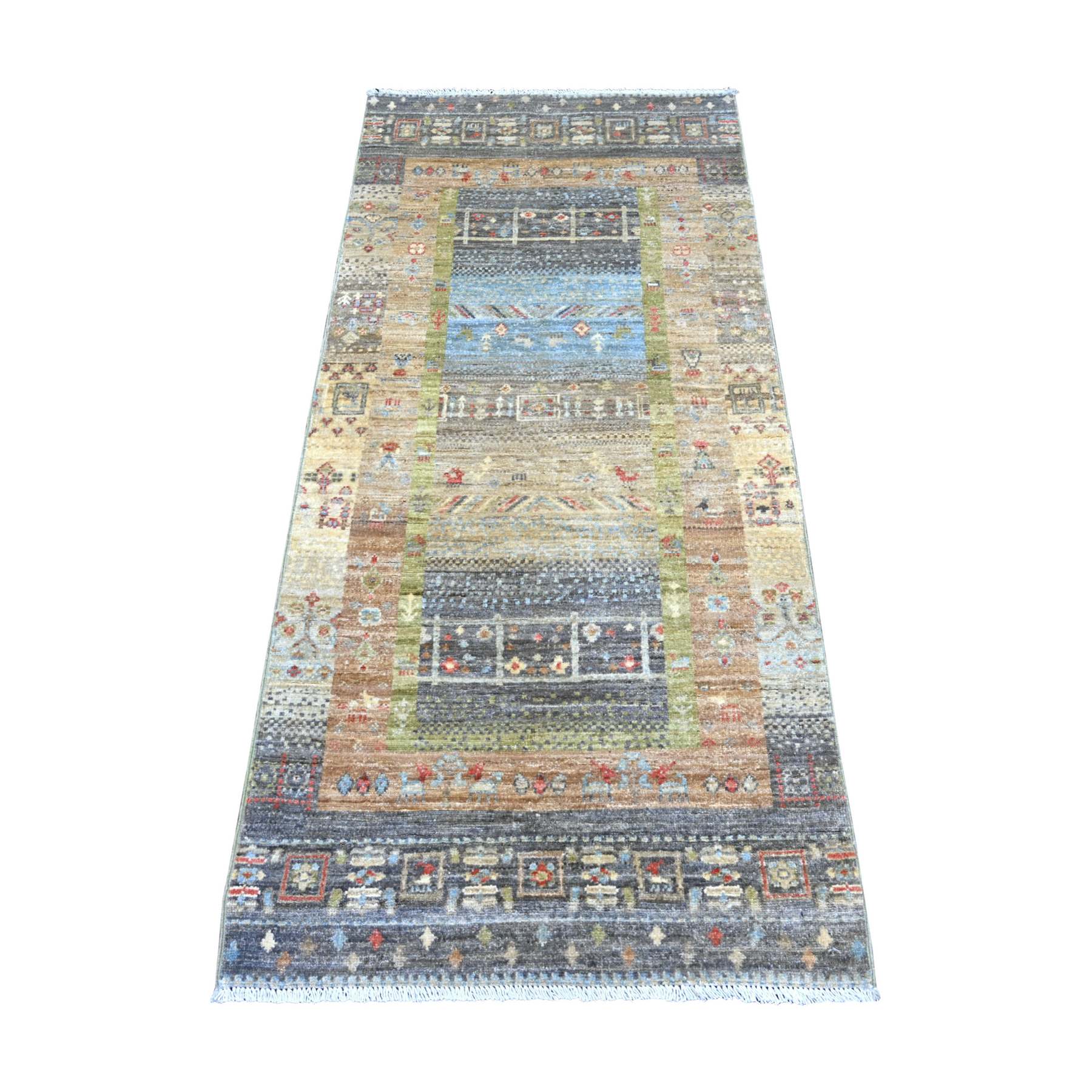 Tribal-Geometric-Hand-Knotted-Rug-111890