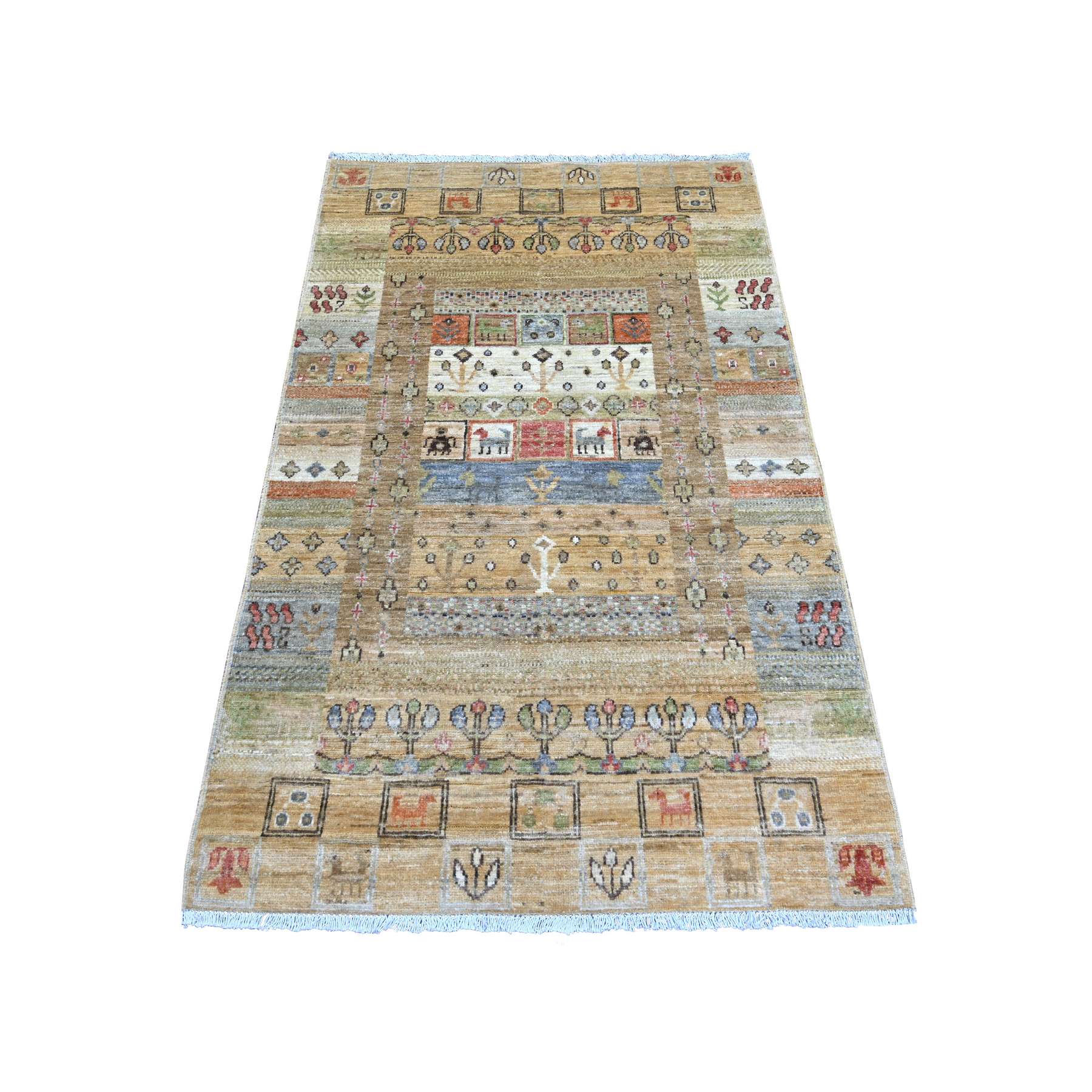 Tribal-Geometric-Hand-Knotted-Rug-112070