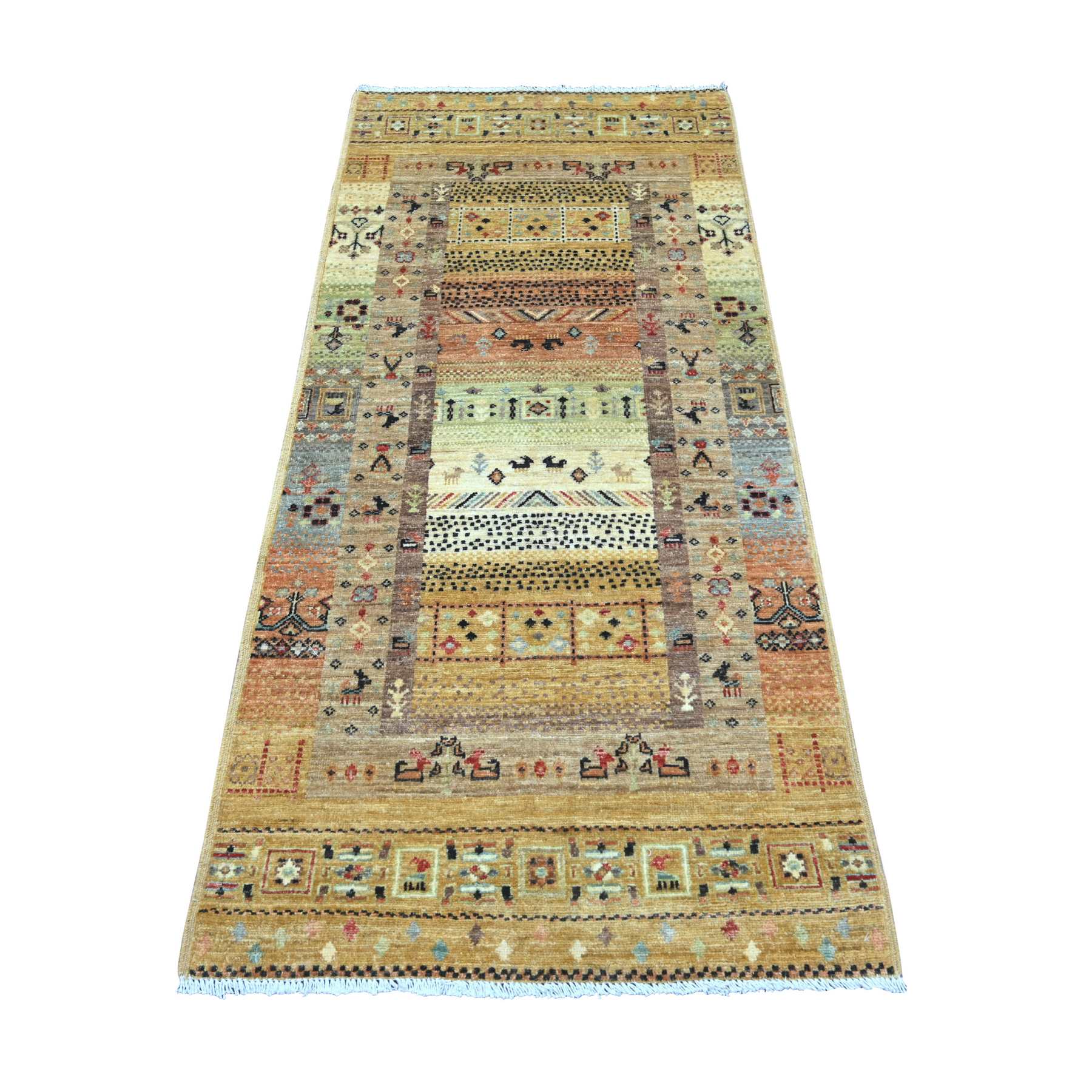 Tribal-Geometric-Hand-Knotted-Rug-112075