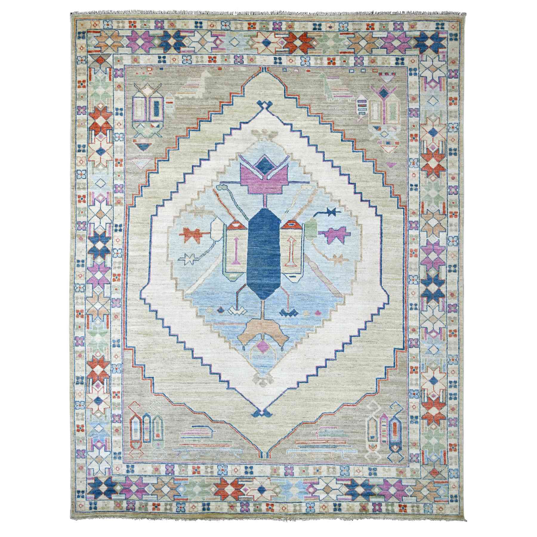 Tribal-Geometric-Hand-Knotted-Rug-112185