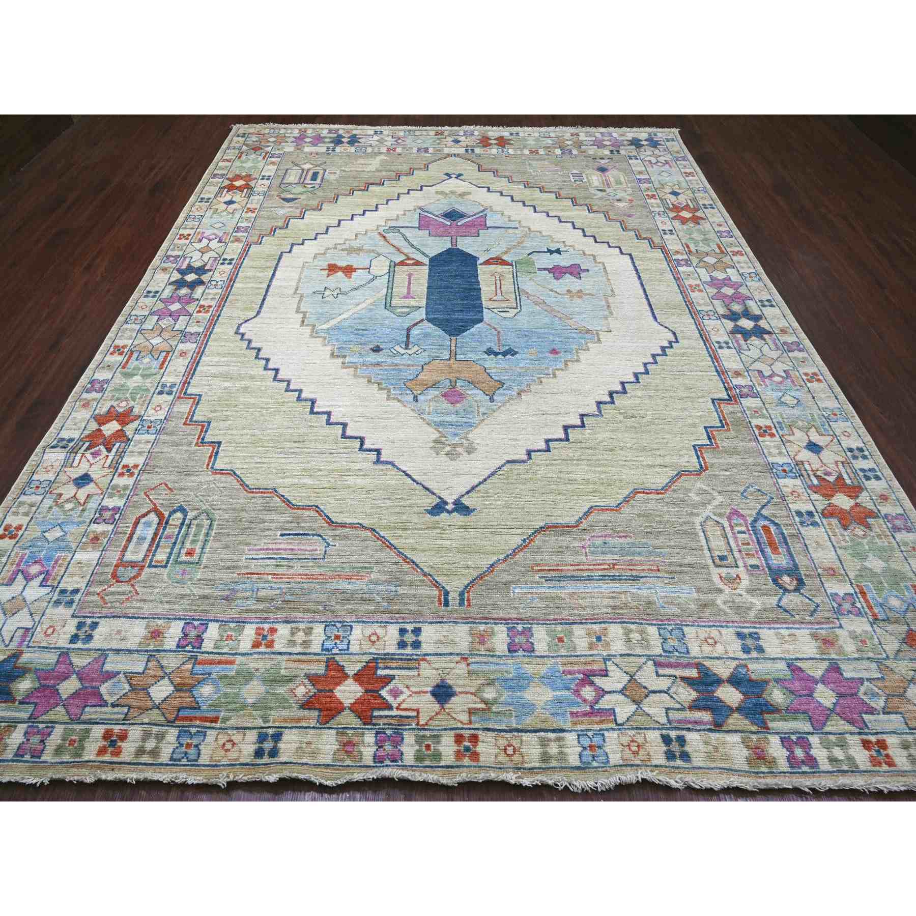 Tribal-Geometric-Hand-Knotted-Rug-112185