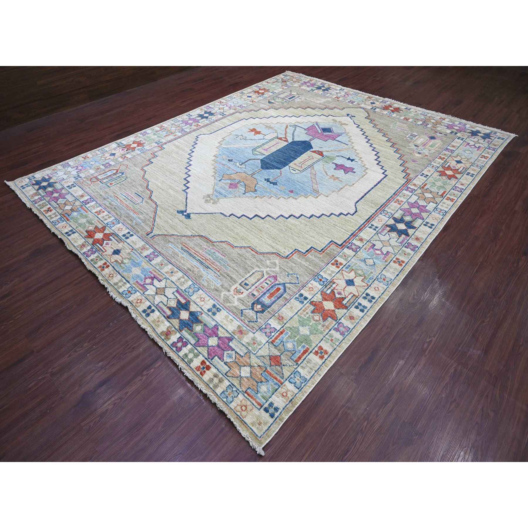 Tribal-Geometric-Hand-Knotted-Rug-112185