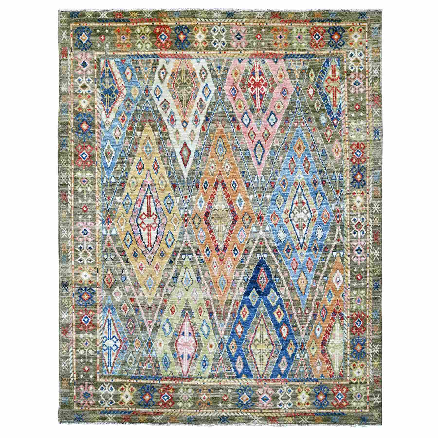 Tribal-Geometric-Hand-Knotted-Rug-112195