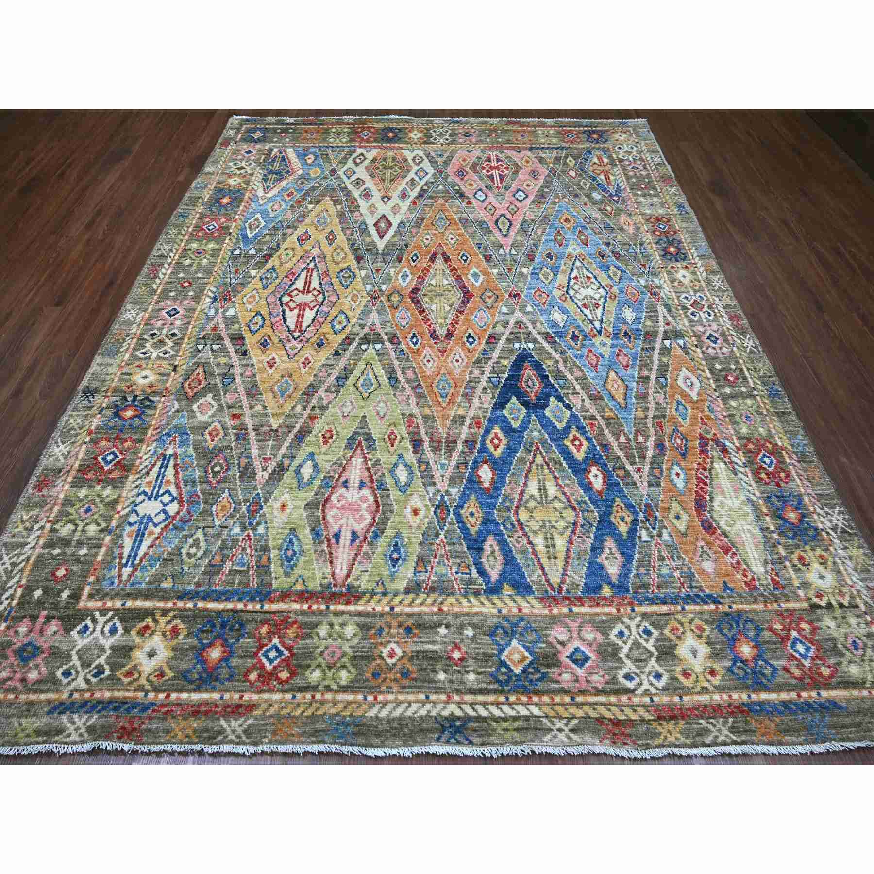Tribal-Geometric-Hand-Knotted-Rug-112195