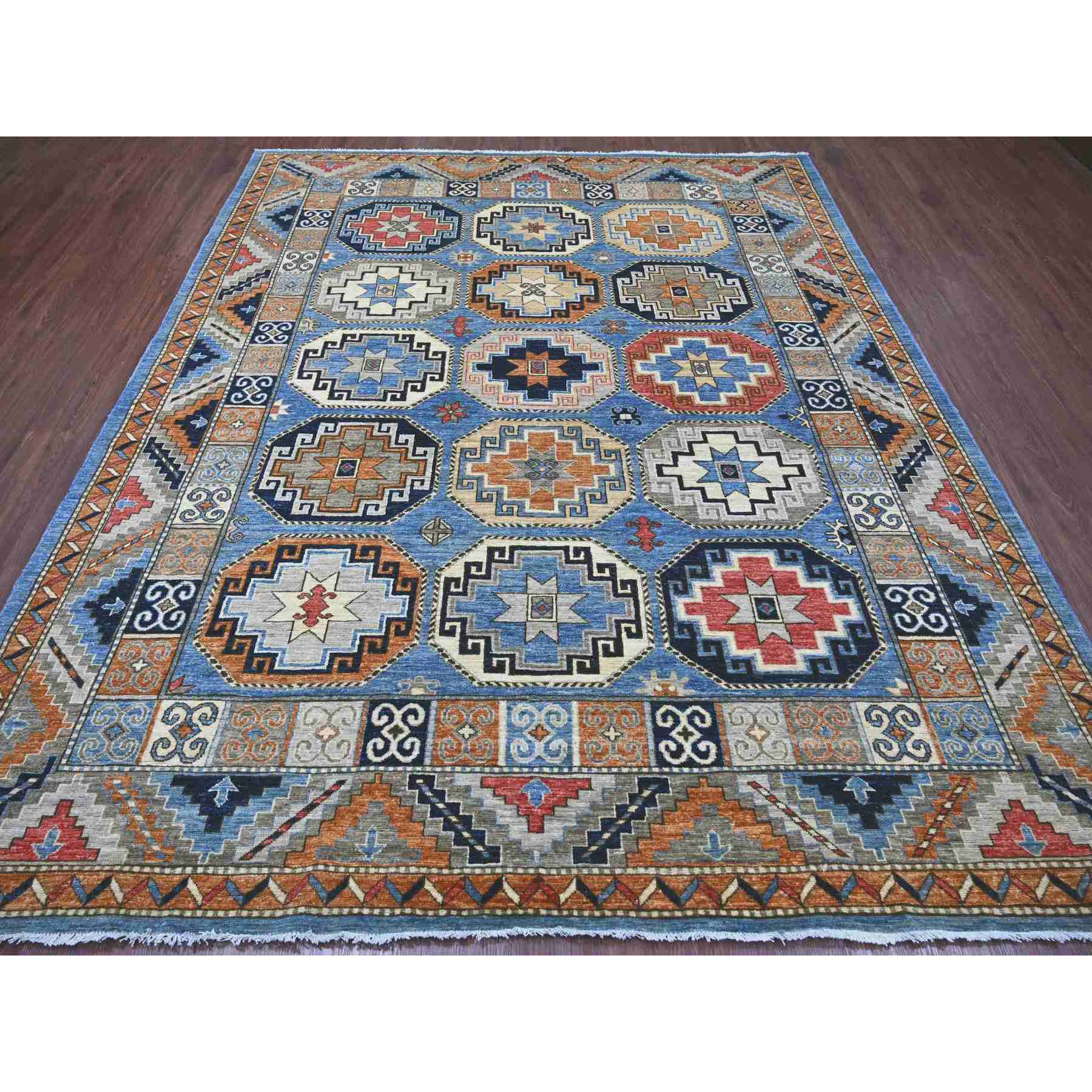 Tribal-Geometric-Hand-Knotted-Rug-112255