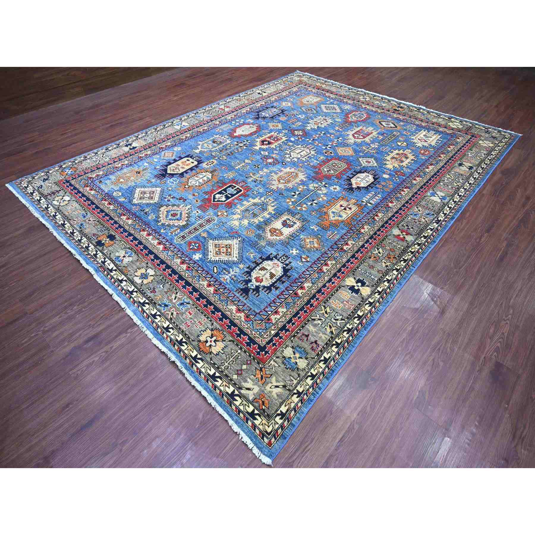 Tribal-Geometric-Hand-Knotted-Rug-112265