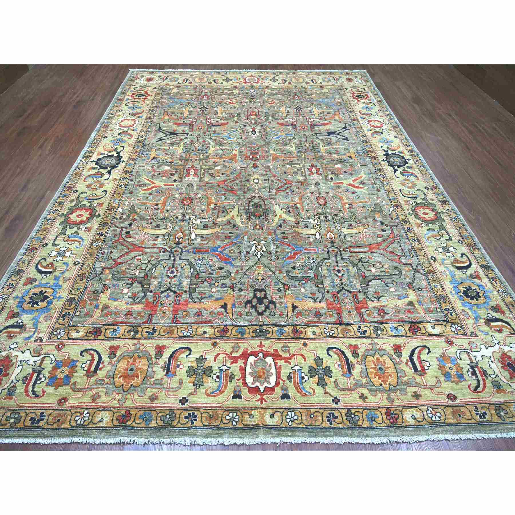 Tribal-Geometric-Hand-Knotted-Rug-112280
