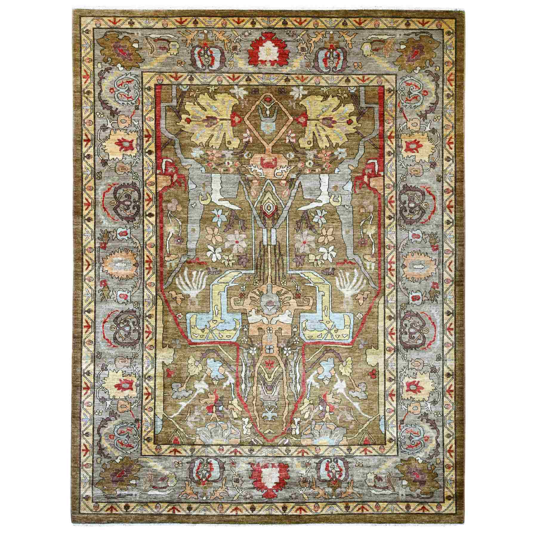 Tribal-Geometric-Hand-Knotted-Rug-112290