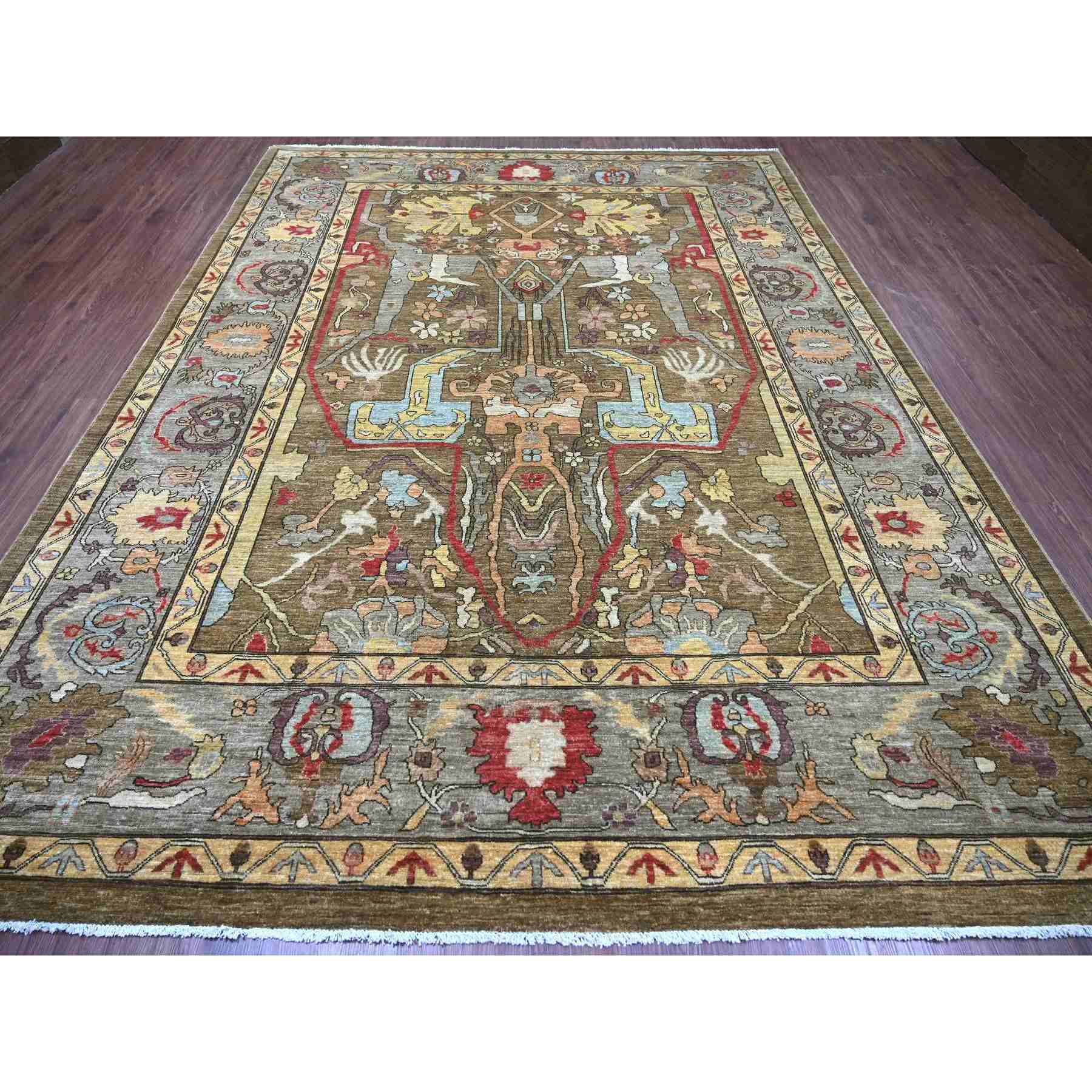 Tribal-Geometric-Hand-Knotted-Rug-112290