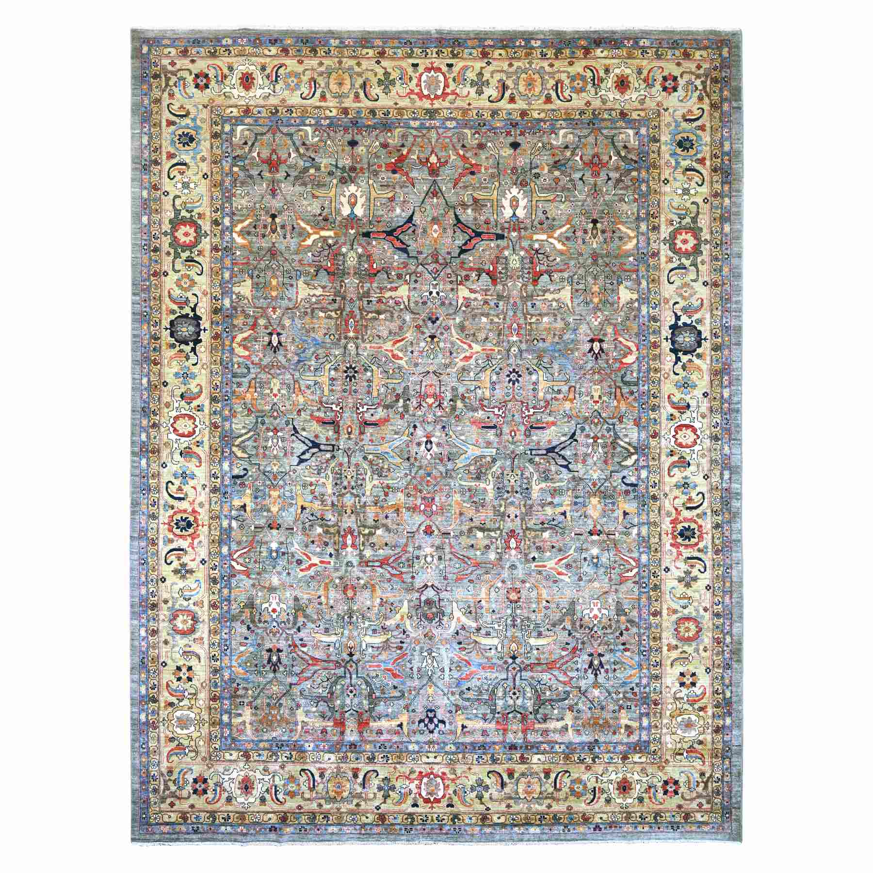 Tribal-Geometric-Hand-Knotted-Rug-112365