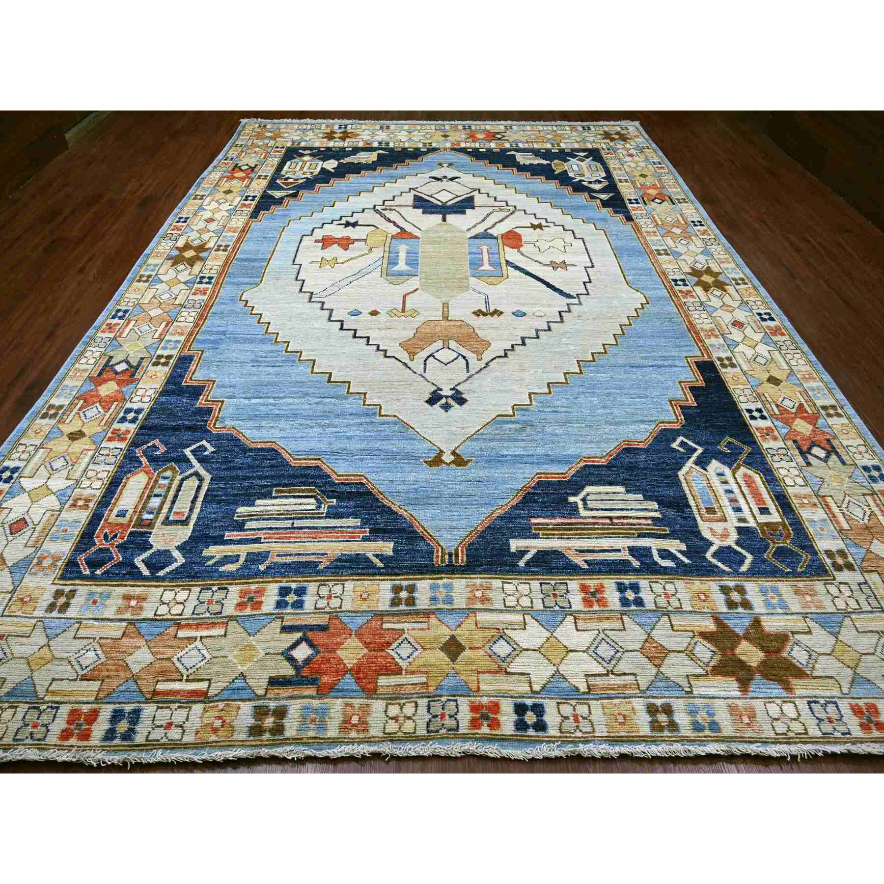 Tribal-Geometric-Hand-Knotted-Rug-112485