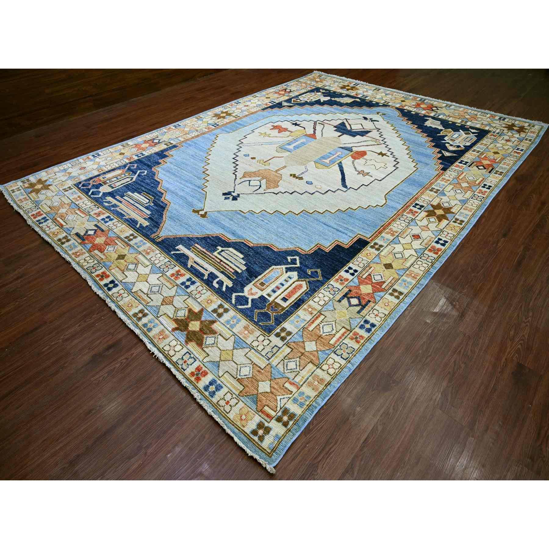 Tribal-Geometric-Hand-Knotted-Rug-112485