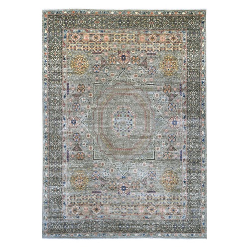Spanish Gray, Hand Knotted, Pre Historic 14th Century Influence Mamluk, High Mountain Wool, Vegetable Dyes, Medallion Design, Oriental 