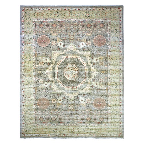 Misty Gray, Hand Knotted, 14th Century Mamluk Dynasty Pattern with Star Medallion, High Mountain Wool, Vegetable Dyes, XL, Oversized, Oriental 