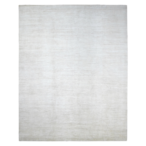 Alabaster White, Plain Solid Pattern, Hand Knotted, Hand Spun Ghazni Wool, Lush and Plush, XL, Oversized, Oriental 