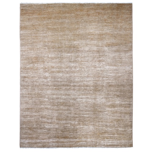 Beaver Brown, Plain Solid Pattern, Hand Knotted, Hand Spun Ghazni Wool, Lush and Plush, Oriental 