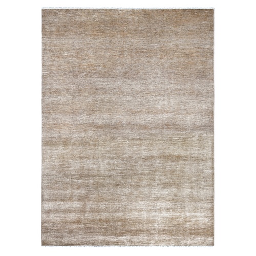 Beaver Brown, Plain Solid Pattern, Hand Knotted, Hand Spun Ghazni Wool, Lush and Plush, Oriental 