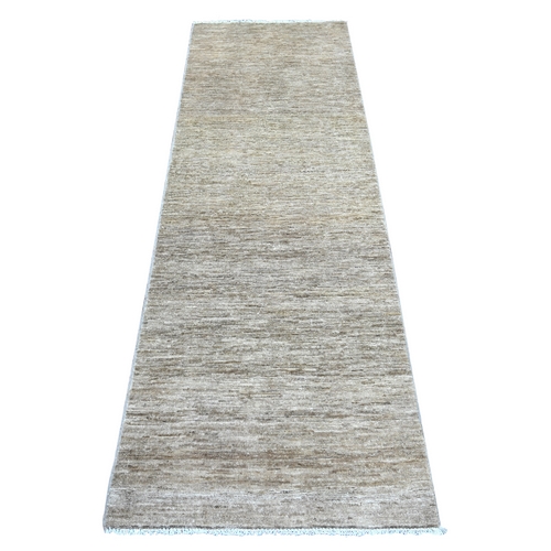 Mocha Brown, Plain Solid Pattern, Hand Knotted, Hand Spun Ghazni Wool, Lush and Plush, Runner, Oriental 