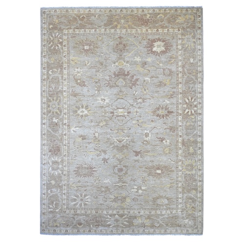 Spanish Gray, Peshawar with Ziegler Mahal Design, Hand Knotted, High Mountain Wool, Denser Weave, Oriental 