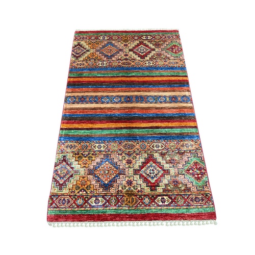 Rust Red, Natural Wool, Hand Knotted, Vegetable Dyes, Afghan Super Kazak with Khorjin Design, Oriental 