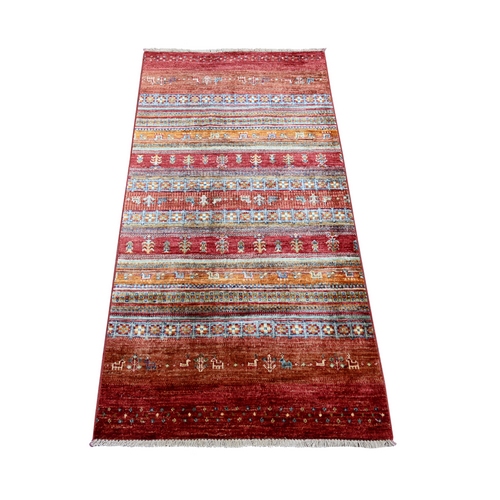 Berry Red, Afghan Super Kazak with Khorjin Design, Organic Wool, Vegetable Dyes, Hand Knotted, Oriental 