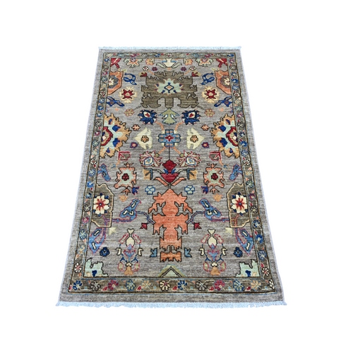 Spanish Gray, Heriz All Over Design, Aryana Collection, Vegetable Dyes, Hand Knotted, Soft Pile, High Mountain Wool, Densely Woven, Oriental 