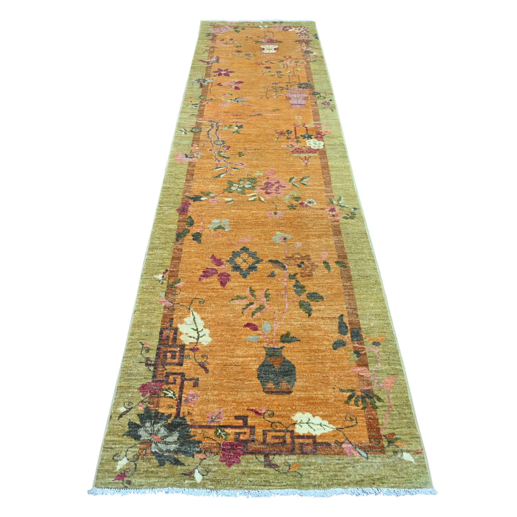 Oushak-And-Peshawar-Hand-Knotted-Rug-112795