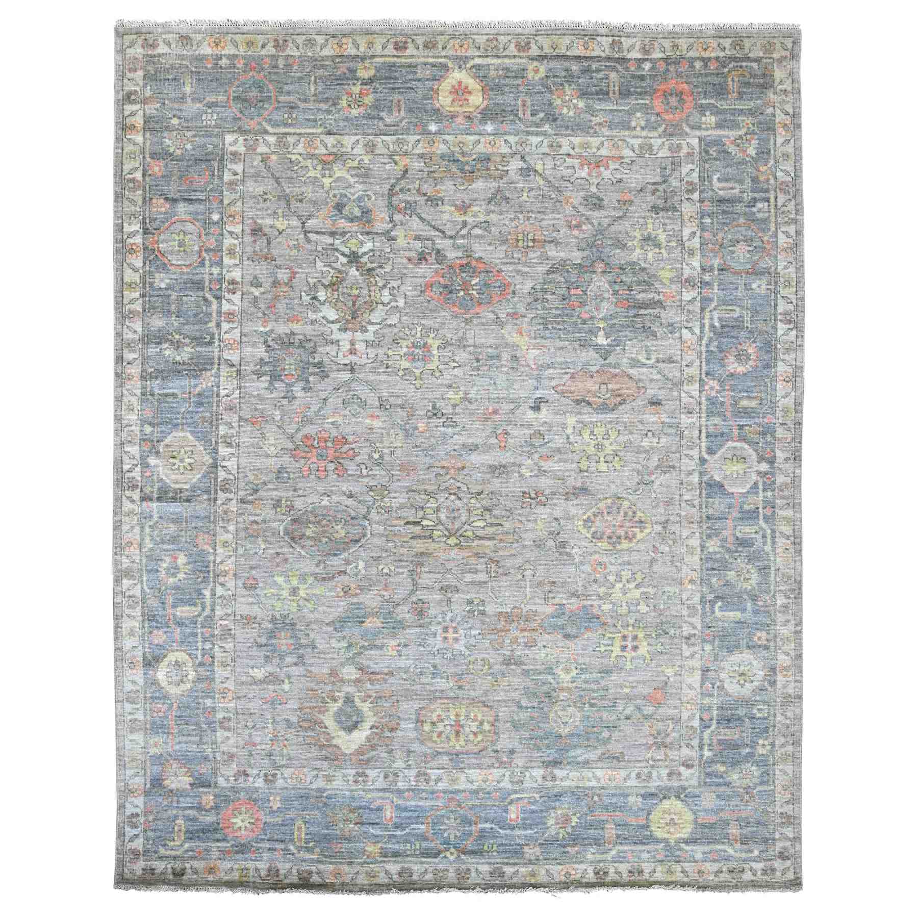Oushak-And-Peshawar-Hand-Knotted-Rug-113060