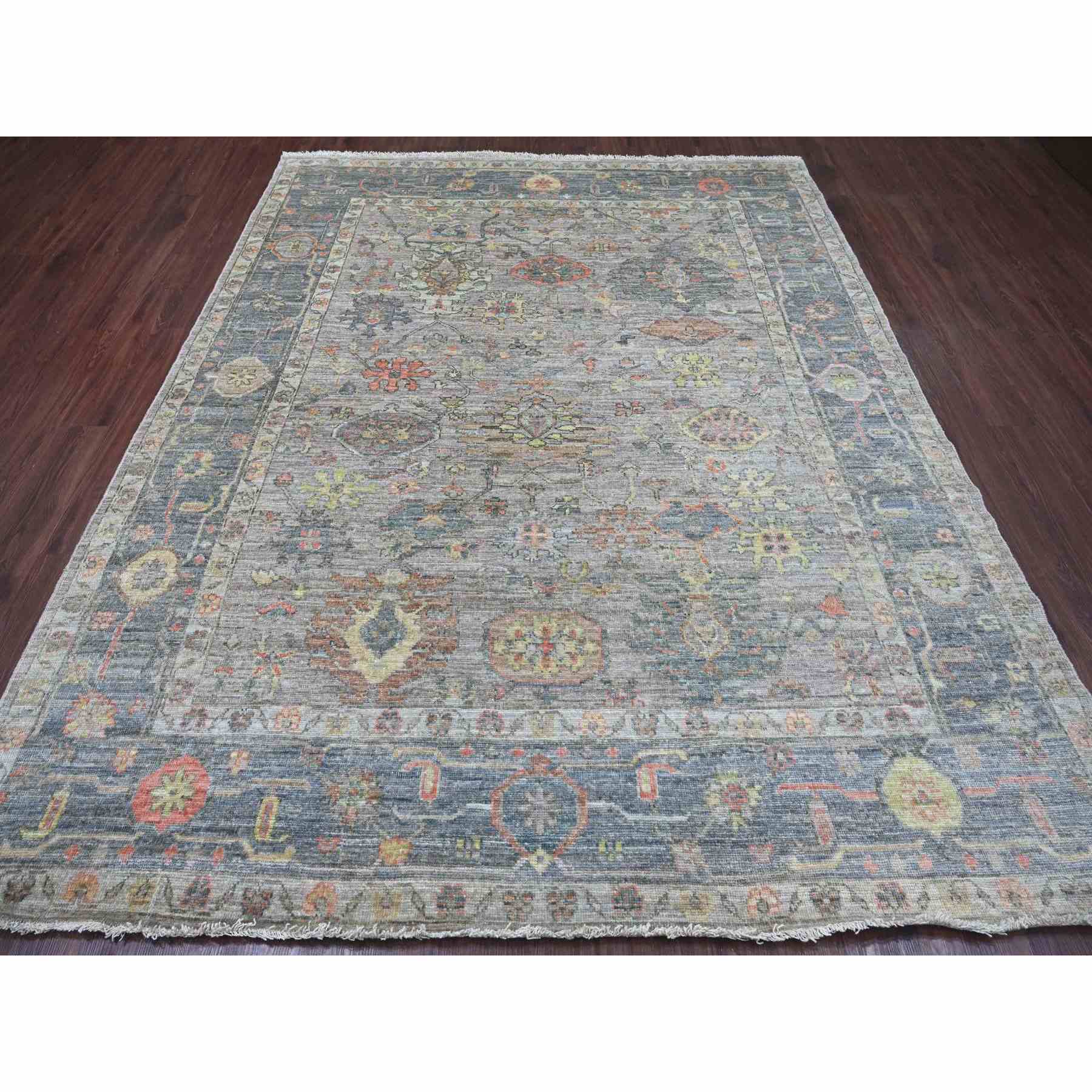 Oushak-And-Peshawar-Hand-Knotted-Rug-113060