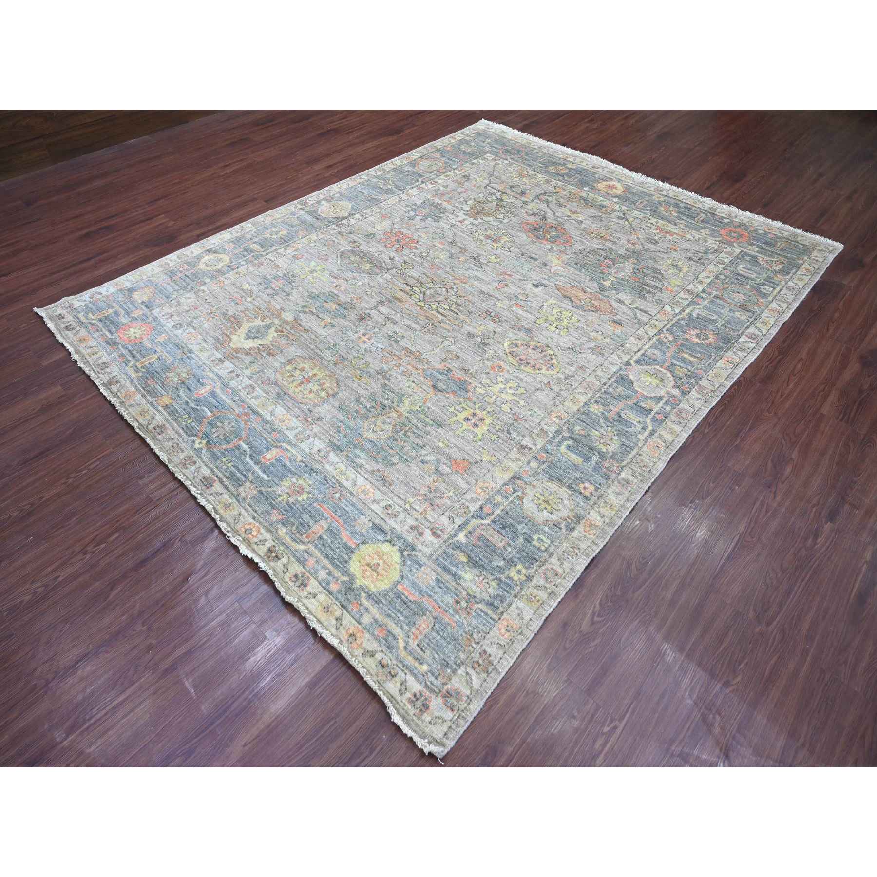 Oushak-And-Peshawar-Hand-Knotted-Rug-113060