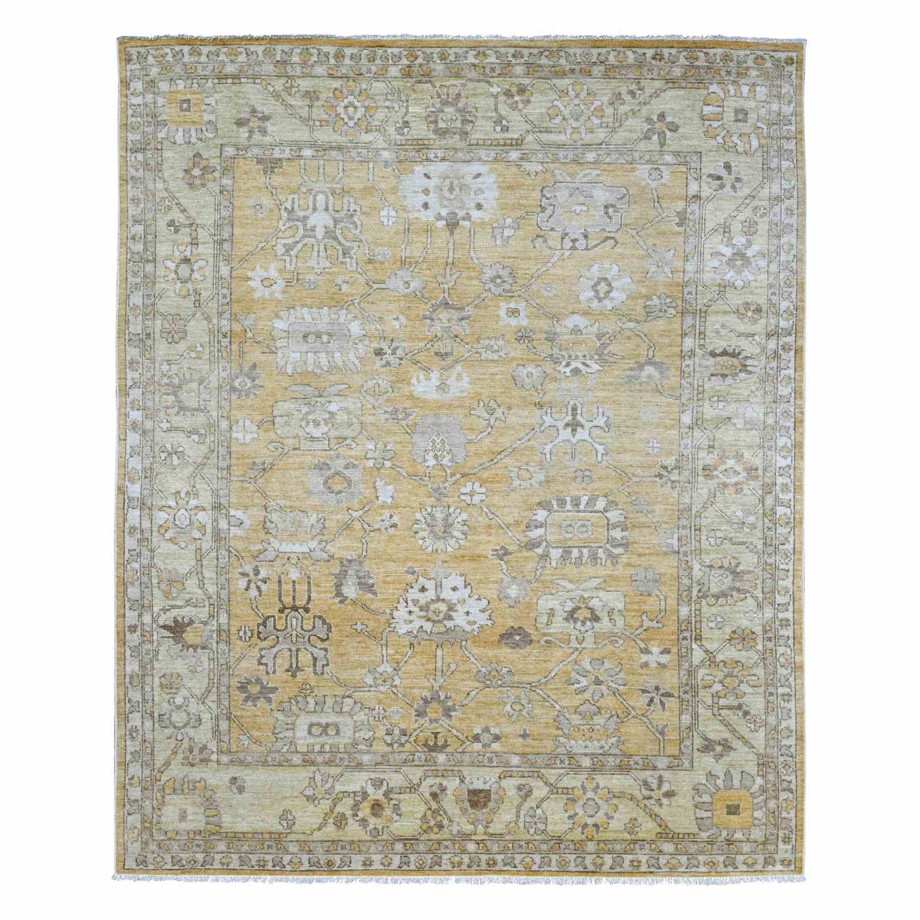 Oushak-And-Peshawar-Hand-Knotted-Rug-113065