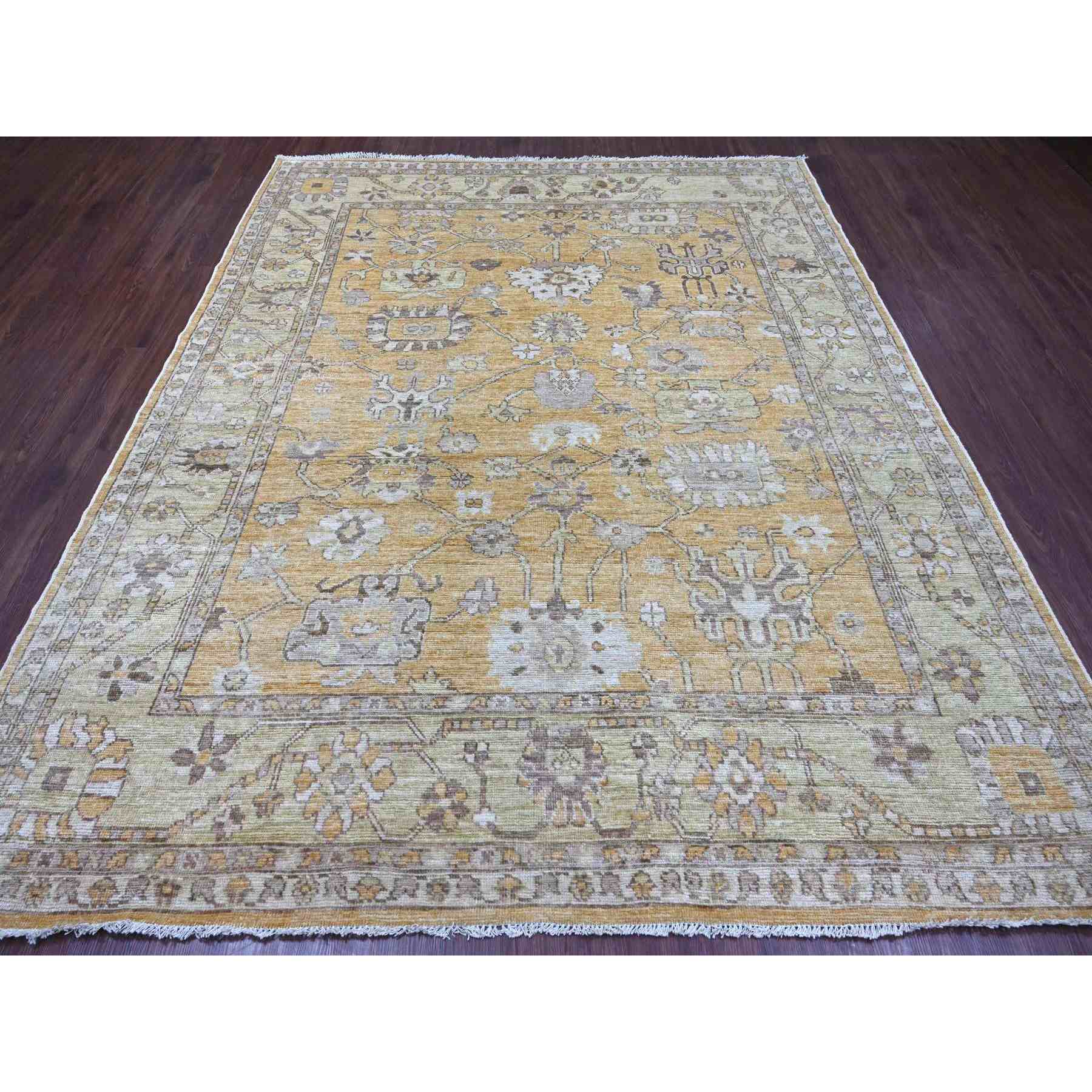 Oushak-And-Peshawar-Hand-Knotted-Rug-113065